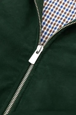Uomo D'Arienzo 1006 - Giubbotto bomber in pelle camoscio verde tono su tono