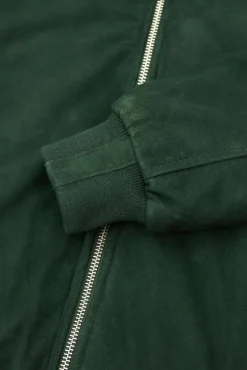 Uomo D'Arienzo 1006 - Giubbotto bomber in pelle camoscio verde tono su tono