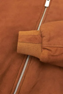 Uomo D'Arienzo 1006 - Giubbotto bomber in pelle camoscio color cuoio tono su tono