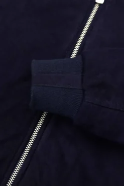 Uomo D'Arienzo 1006 - Giubbotto bomber in pelle camoscio blu tono su tono