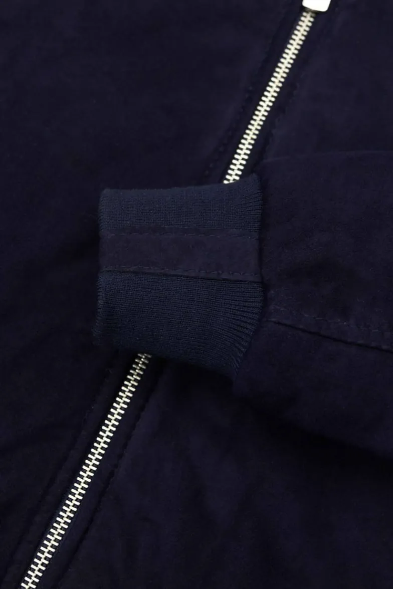 Uomo D'Arienzo 1006 - Giubbotto bomber in pelle camoscio blu tono su tono