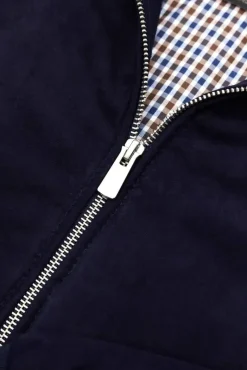 Uomo D'Arienzo 1006 - Giubbotto bomber in pelle camoscio blu tono su tono