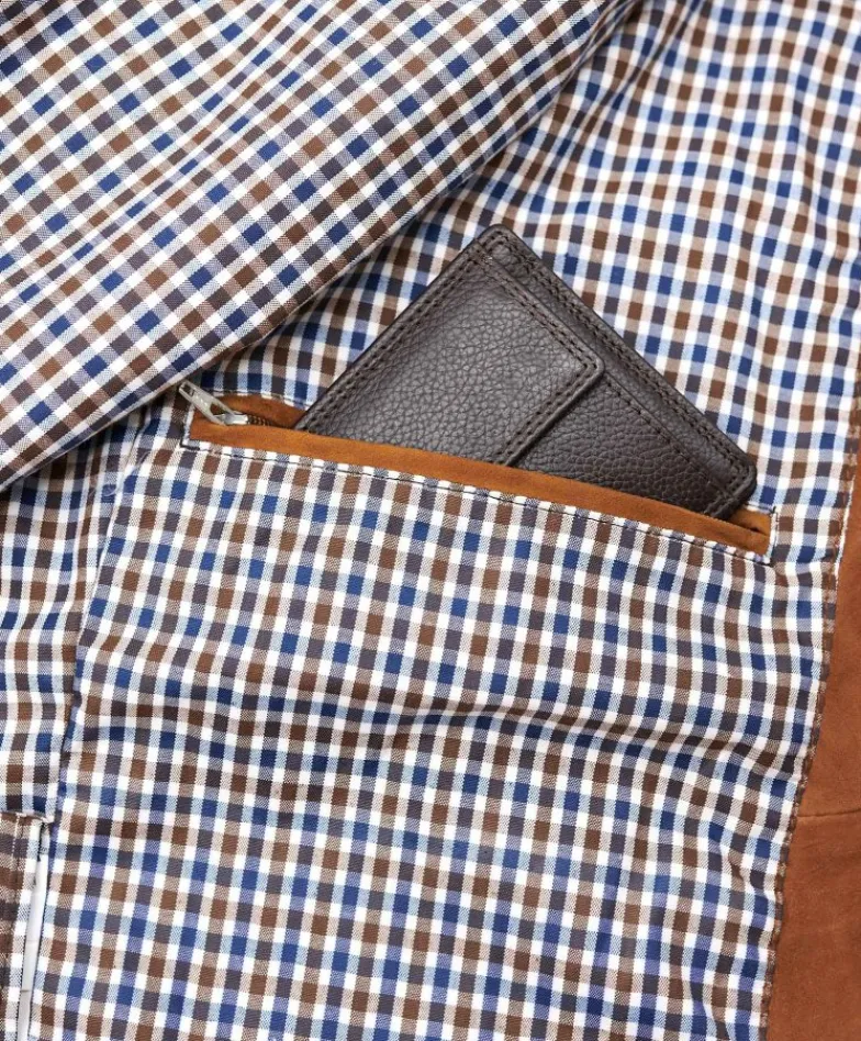 Uomo D'Arienzo 1006 - Giubbotto bomber in pelle scamosciata color cuoio tono su tono