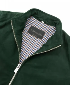Uomo D'Arienzo 1006 - Giubbotto bomber in pelle scamosciata verde tono su tono