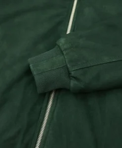 Uomo D'Arienzo 1006 - Giubbotto bomber in pelle scamosciata verde tono su tono