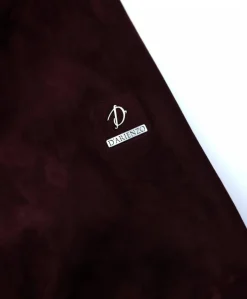 Uomo D'Arienzo 106 - Giubbotto bomber in pelle scamosciata bordeaux collo coreana