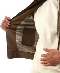 Uomo D'Arienzo 106 - Giubbotto bomber in pelle color fango con profili a contrasto