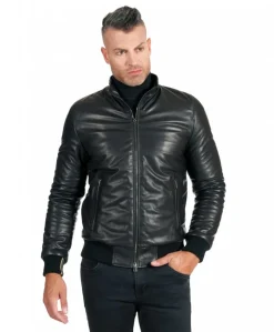 Uomo D'Arienzo 106 - Giubbotto Bomber in pelle naturale effetto liscio