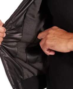 Uomo D'Arienzo 106 - Giubbotto Bomber in pelle naturale effetto liscio