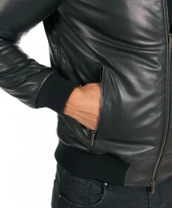 Uomo D'Arienzo 106 - Giubbotto Bomber in pelle naturale effetto liscio