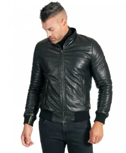 Uomo D'Arienzo 106 - Giubbotto Bomber in pelle naturale effetto liscio