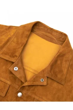 Uomo D'Arienzo Adam - Giacca sfoderata pelle camoscio cuoio con colletto camicia