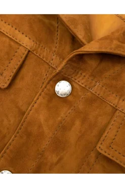 Uomo D'Arienzo Adam - Giacca sfoderata pelle camoscio cuoio con colletto camicia