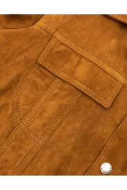 Uomo D'Arienzo Adam - Giacca sfoderata pelle camoscio cuoio con colletto camicia