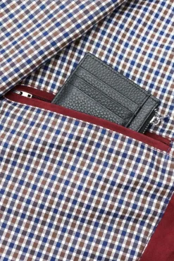 Uomo D'Arienzo Alex Bottoni - Giacca bomber in pelle camoscio bordeaux con bottoni e tasconi