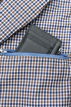 Uomo D'Arienzo Alex Bottoni - Giacca bomber in pelle camoscio blu denim con bottoni e tasconi