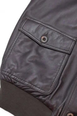 Uomo D'Arienzo Alex Bottoni - Giubbotto Bomber in pelle testa di moro con bottoni effetto liscio