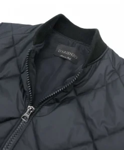 Uomo D'Arienzo Alex Tex - Bomber piumino in pelle nera e tessuto nero