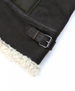 Uomo D'Arienzo Andrew - Piumino trapuntato verde profili pelle e shearling testa di moro