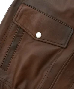 Uomo D'Arienzo Aviator - Giubbotto aviatore in pelle marrone collo montone