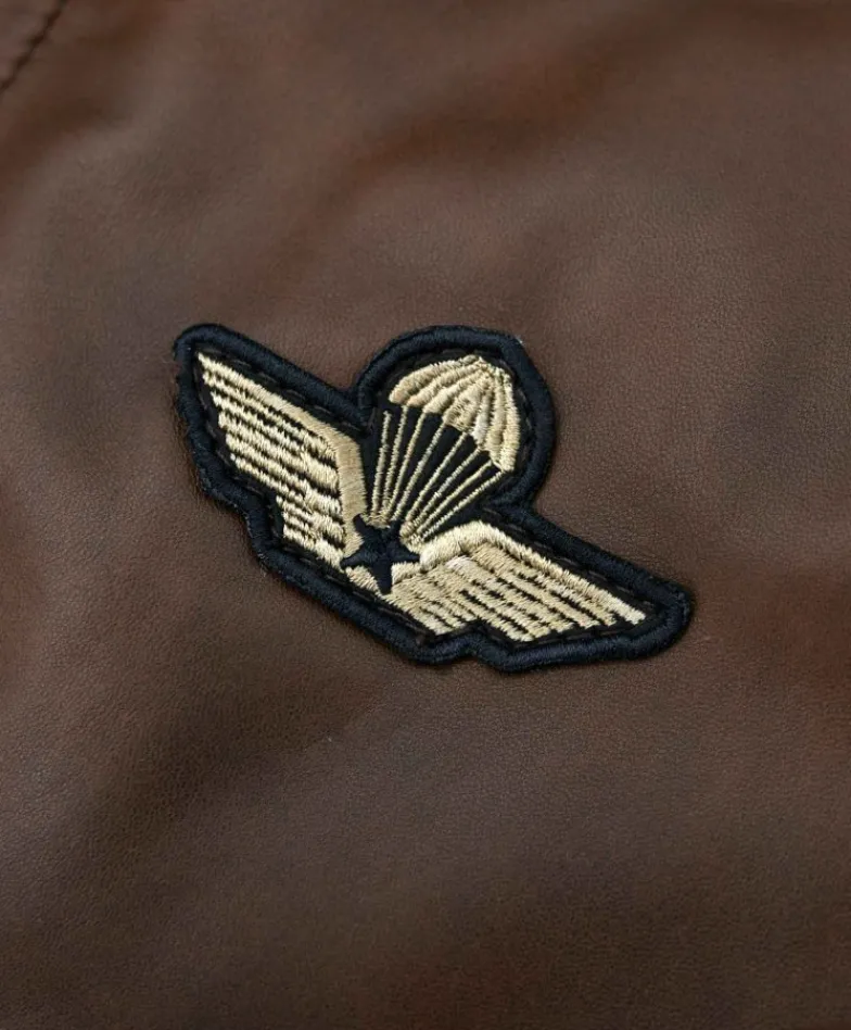 Uomo D'Arienzo Aviator - Giubbotto aviatore in pelle marrone collo montone