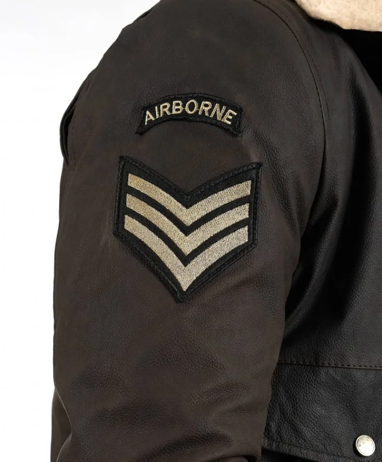 Uomo D'Arienzo Aviator - Giubbotto aviatore in pelle raggrinzita testa di moro collo montone