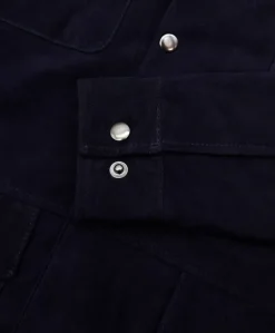 Uomo D'Arienzo Axel - Sahariana camoscio blu uomo con tasche applicate