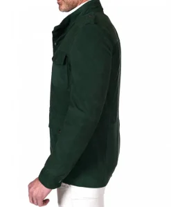 Uomo D'Arienzo Axel - Sahariana camoscio verde uomo con tasche applicate