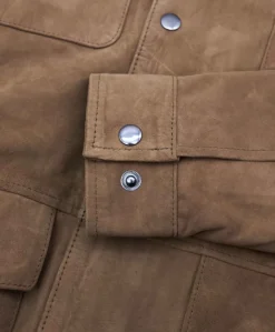 Uomo D'Arienzo Axel - Sahariana camoscio color fango uomo con tasche applicate