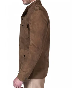 Uomo D'Arienzo Axel - Sahariana camoscio color fango uomo con tasche applicate