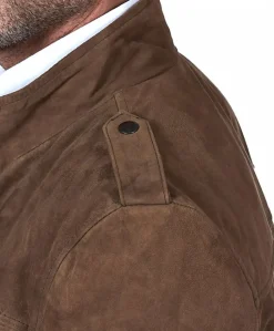 Uomo D'Arienzo Axel - Sahariana camoscio color fango uomo con tasche applicate