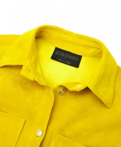 Donna D'Arienzo Beatrix - Camicia in pelle scamosciata gialla vestibilità over