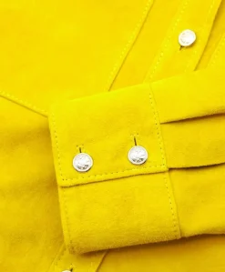 Donna D'Arienzo Beatrix - Camicia in pelle scamosciata gialla vestibilità over