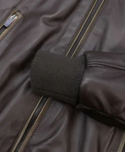 Uomo D'Arienzo Biancolino - Giubbotto bomber in pelle testa di moro con cappuccio