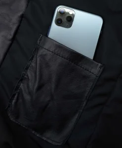 Uomo D'Arienzo Bomber - Bomber in pelle nera nappa effetto liscio