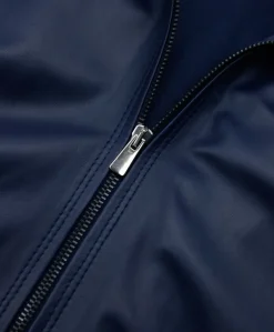 Uomo D'Arienzo Bomber - Giubbotto Bomber in pelle blu nappa effetto liscio