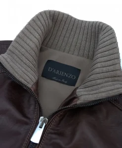 Uomo D'Arienzo Bomber - Giubbotto Bomber in pelle testa di moro effetto vintage