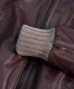 Uomo D'Arienzo Bomber - Giubbotto Bomber in pelle testa di moro effetto vintage