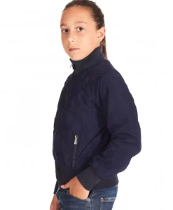 Bambino D'Arienzo Bomber Baby - Bomber Baby Unisex in pelle scamosciata blu