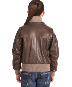 Bambino D'Arienzo Bomber Baby - Bomber in pelle testa di moro per bambino Unisex