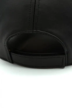 Uomo D'Arienzo Boston - Cappello baseball in pelle nera unisex berretto strappo regolabile