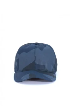 Uomo D'Arienzo Boston - Cappello baseball in pelle blu mimetico unisex berretto strappo regolabile