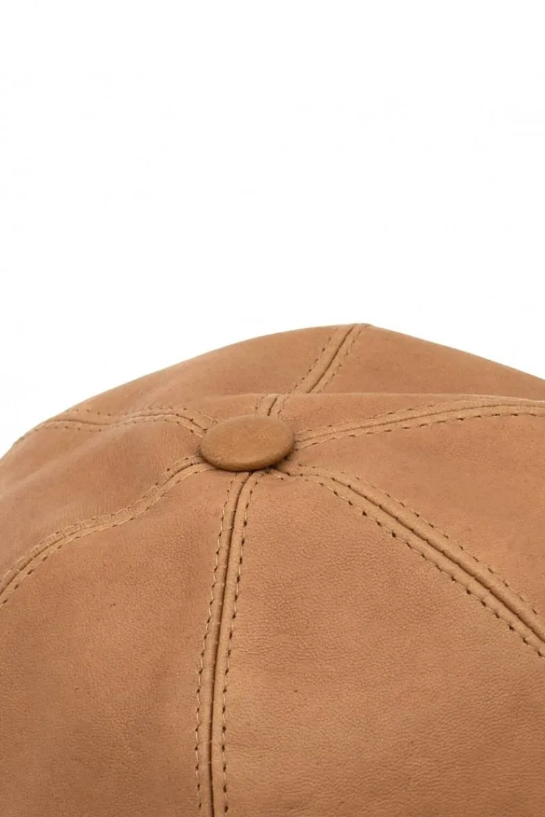 Uomo D'Arienzo Boston - Cappello baseball in pelle miele unisex berretto strappo regolabile