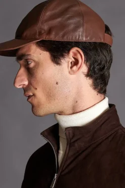 Uomo D'Arienzo Boston - Cappello baseball in pelle cuoio unisex berretto strappo regolabile