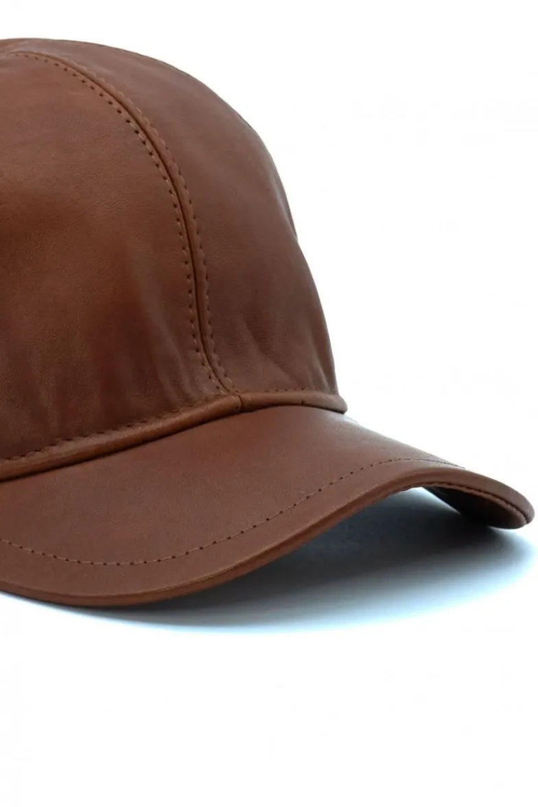 Uomo D'Arienzo Boston - Cappello baseball in pelle cuoio unisex berretto strappo regolabile