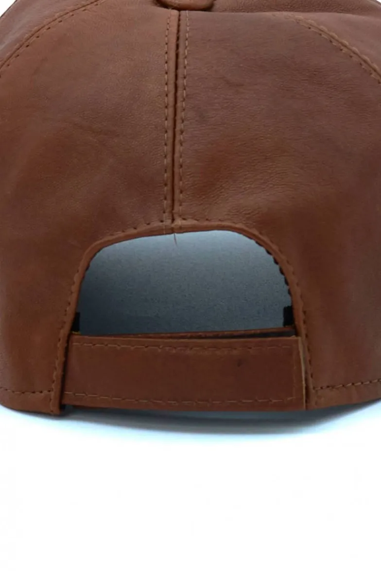 Uomo D'Arienzo Boston - Cappello baseball in pelle cuoio unisex berretto strappo regolabile