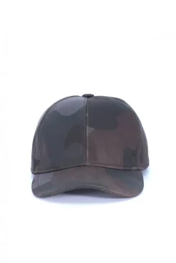 Uomo D'Arienzo Boston - Cappello baseball in pelle verde mimetico unisex berretto strappo regolabile