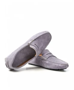 Uomo D'Arienzo Capri - Mocassino in camoscio grigio perla da uomo