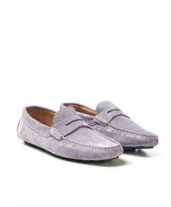 Uomo D'Arienzo Capri - Mocassino in camoscio grigio perla da uomo