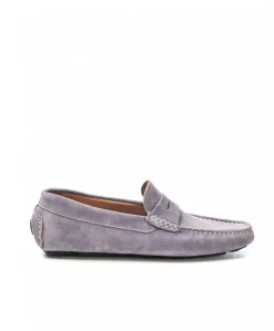 Uomo D'Arienzo Capri - Mocassino in camoscio grigio perla da uomo